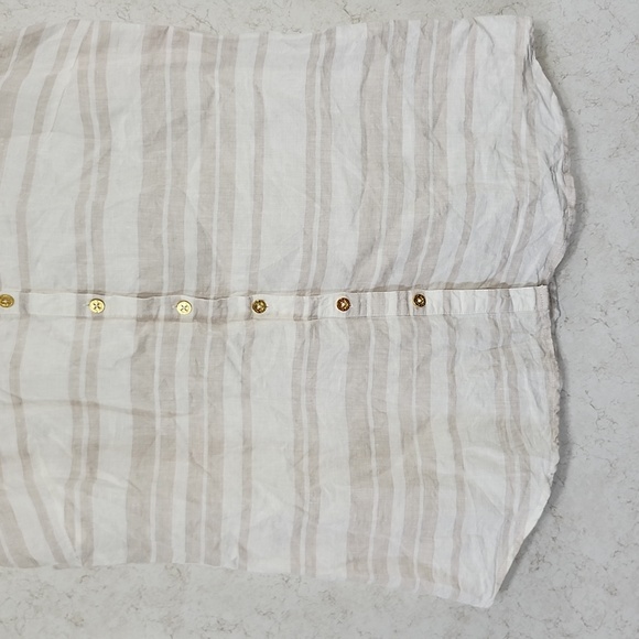Ellen Tracy Ladies Size Medium Linen Sleeveless Striped Button-Up Top Casual - Picture 3 of 9